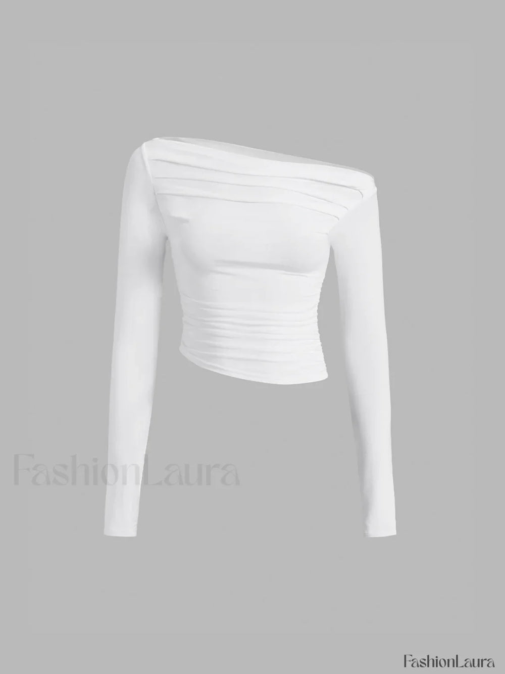 Asymmetrical Off Shoulder Long Sleeve Shirt T Shirts