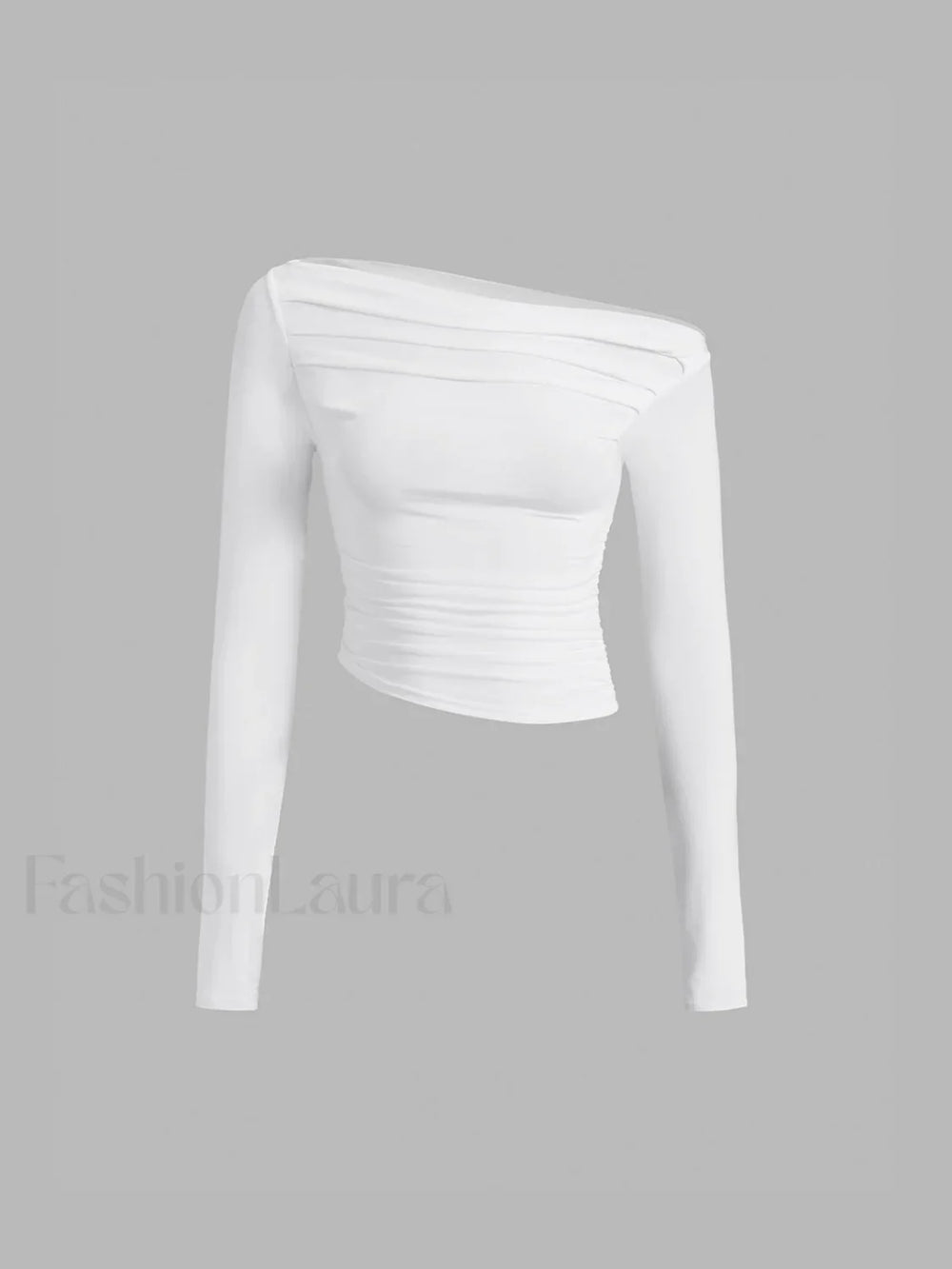 Asymmetrical Off Shoulder Long Sleeve Shirt T Shirts
