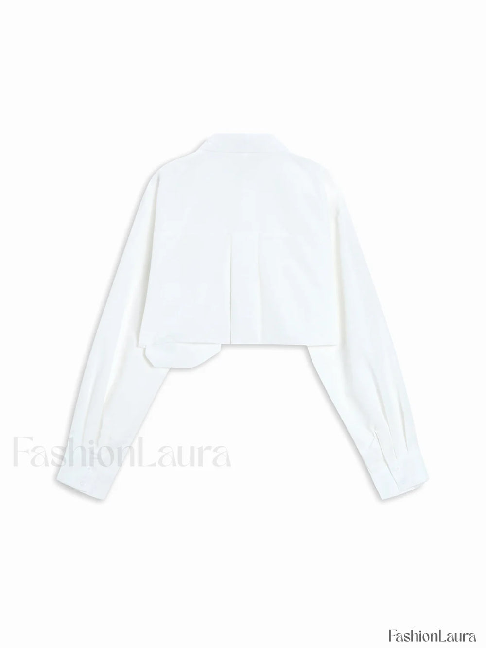 Asymmetrical Pocket Button Trendy Collar Crop Shirt Shirts