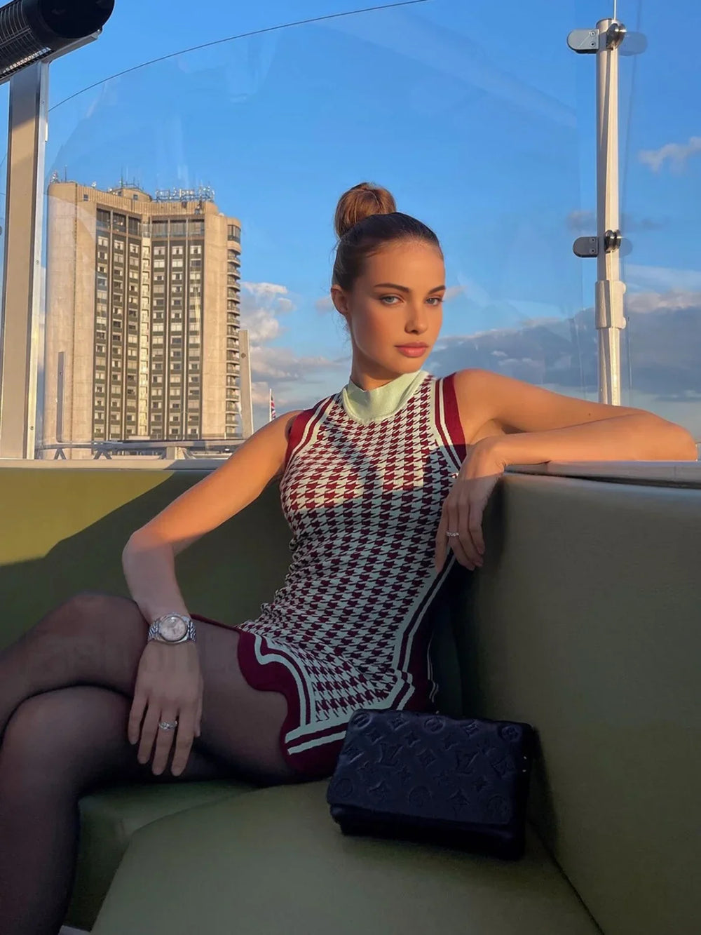 Asymmetrical Wavy Hemline Trendy Sweater Midi Dress Burgundy / S Sweaters L