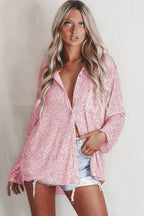 Attention Seeker Stylish Sequin Top S / Blush