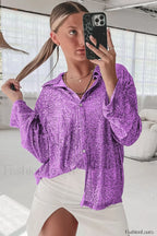 Attention Seeker Stylish Sequin Top S / Purple