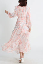 Aurier Round Neck Charming Balloon Sleeve Maxi Dress