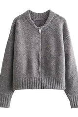 Autumn Knit Zip-Up Sweater