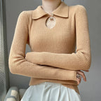 Autumn Winter New Women’s Wool Polo Neck Solid Color Thick Slim Cashmere Sweater Sweaters L