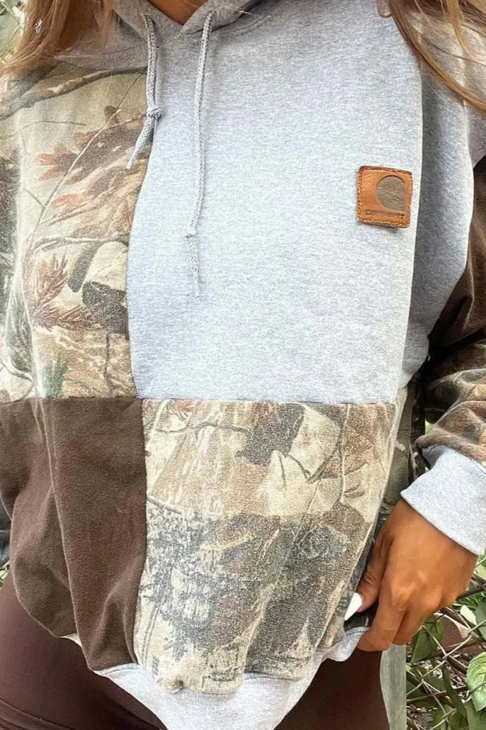 Autumn Winter Patchwork Hooded Hoodie