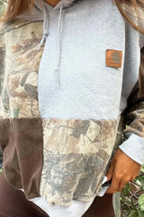 Autumn Winter Patchwork Hooded Hoodie