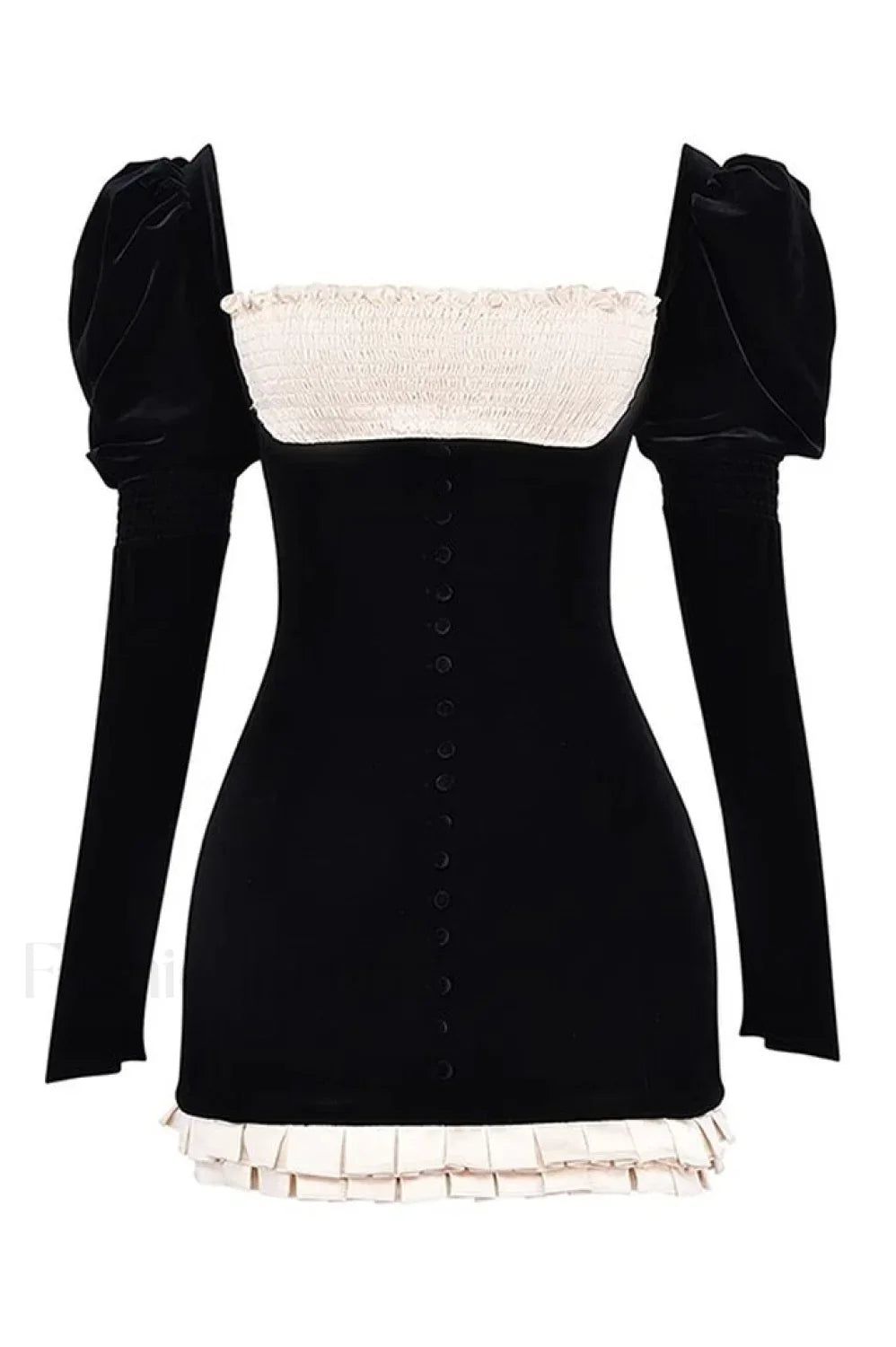 Azaria Black Stylish Vintage Dress XS / Black