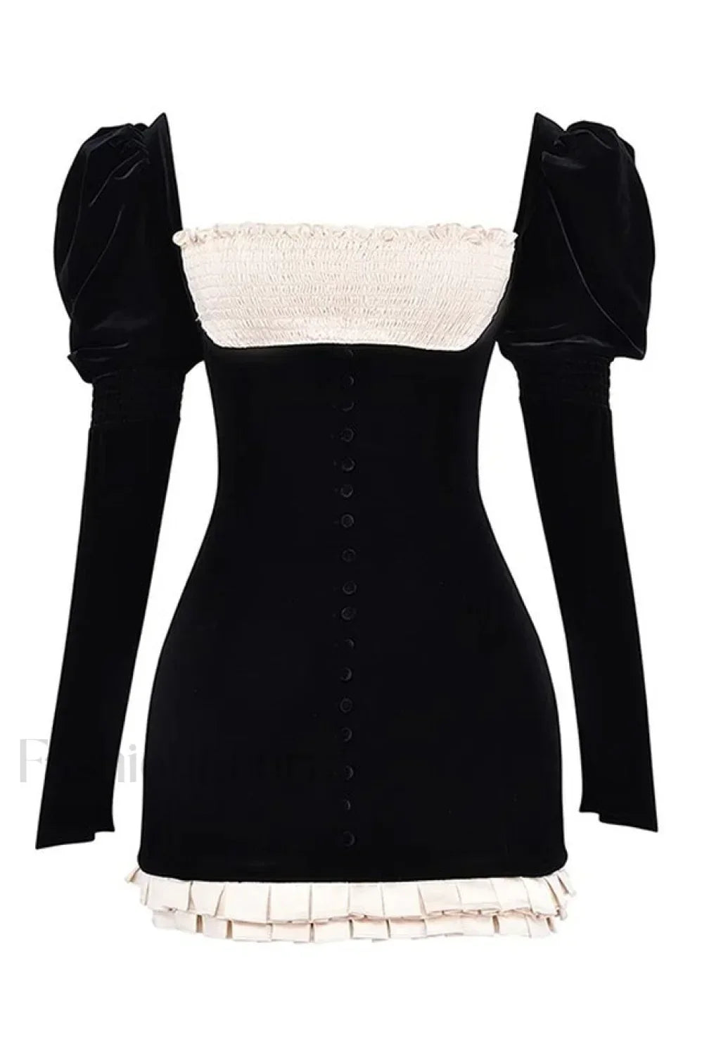 Azaria Black Stylish Vintage Dress XS / Black