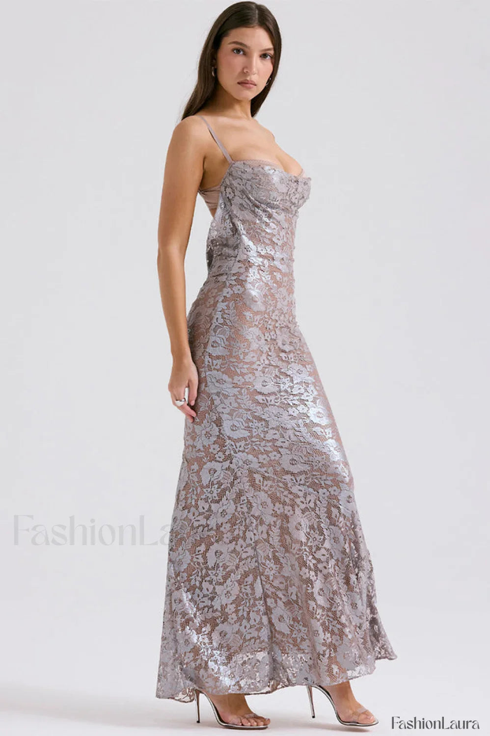 Azzurra Ice Stylish Blue Lace Dress