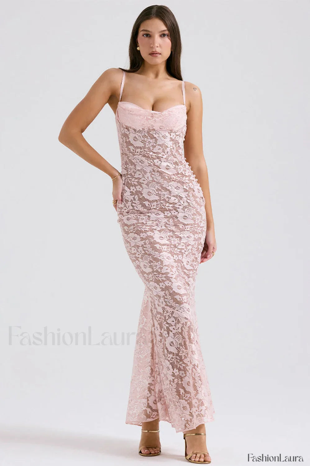 Azzurra Ice Stylish Blue Lace Dress XS / Pink