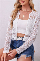 Lace See Through Long Sleeve Cardigan