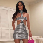 JuliaFashion - Sexy Halter Sleeveless Cut Out Bodycon Mini Dress