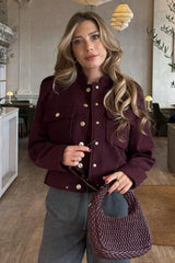 Cropped Retro Buttoned Jacket