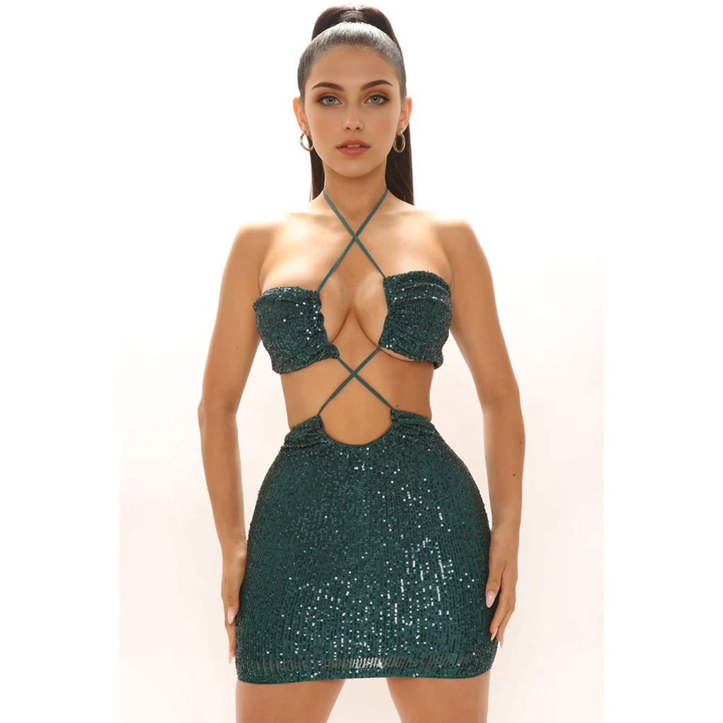 Julia Fashion - Sexy Mesh Sequin Summer Dress