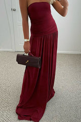 Strapless Off Shoulder Maxi Formal Dress