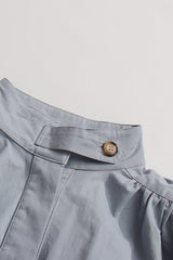 Relaxed Pleated Detail Jacket Blue / One Size
