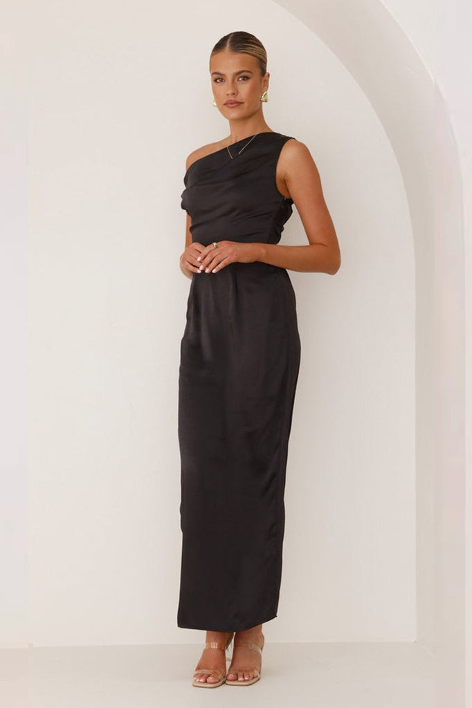 Solid Sleeveless Asymmetric Formal Dress