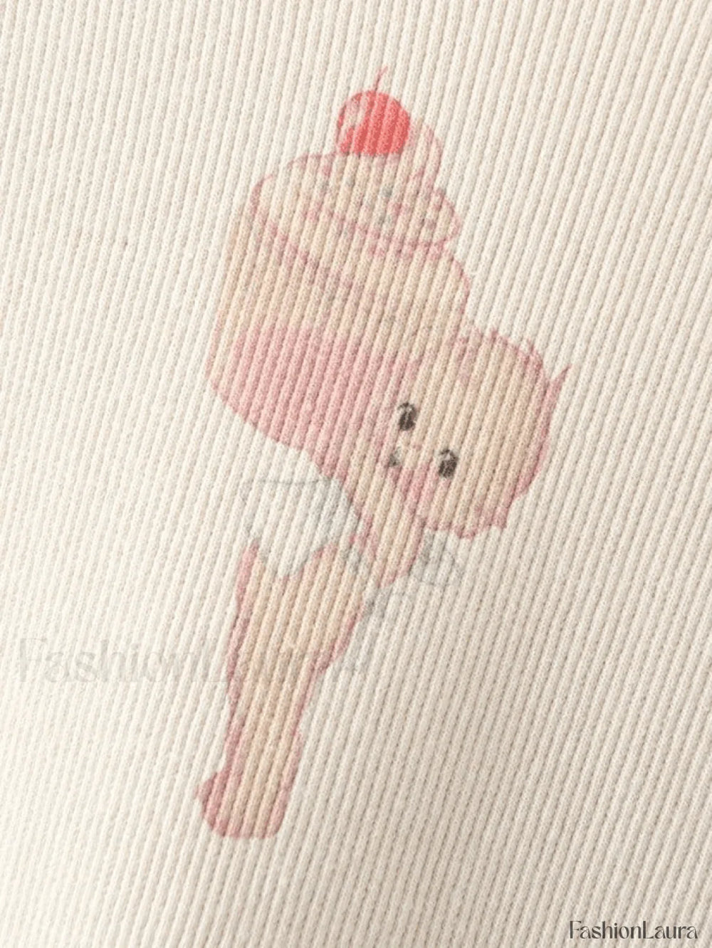 Baby Cupcake Rib Cropped Tank Top Beige / ONE SIZE Tops&Tees