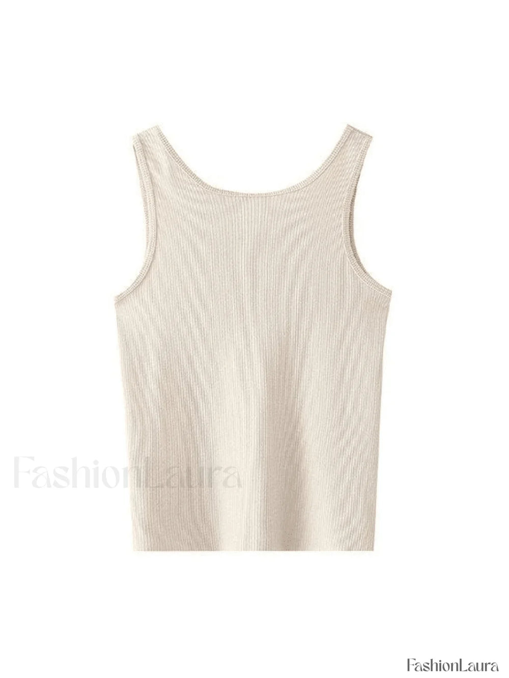 Baby Cupcake Rib Cropped Tank Top Beige / ONE SIZE Tops&Tees