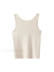 Baby Cupcake Rib Cropped Tank Top Beige / ONE SIZE Tops&Tees