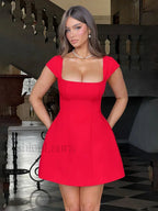 Backless Bodycon Mini Christmas Party Dress Red / S Christmas