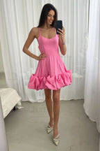 Backless Bustier Stylish Mini Dress S / Pink