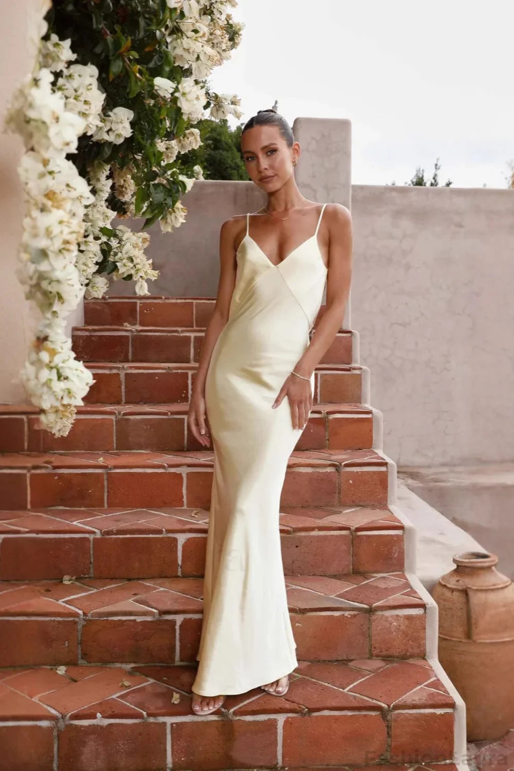 Backless Cami Silk Dress