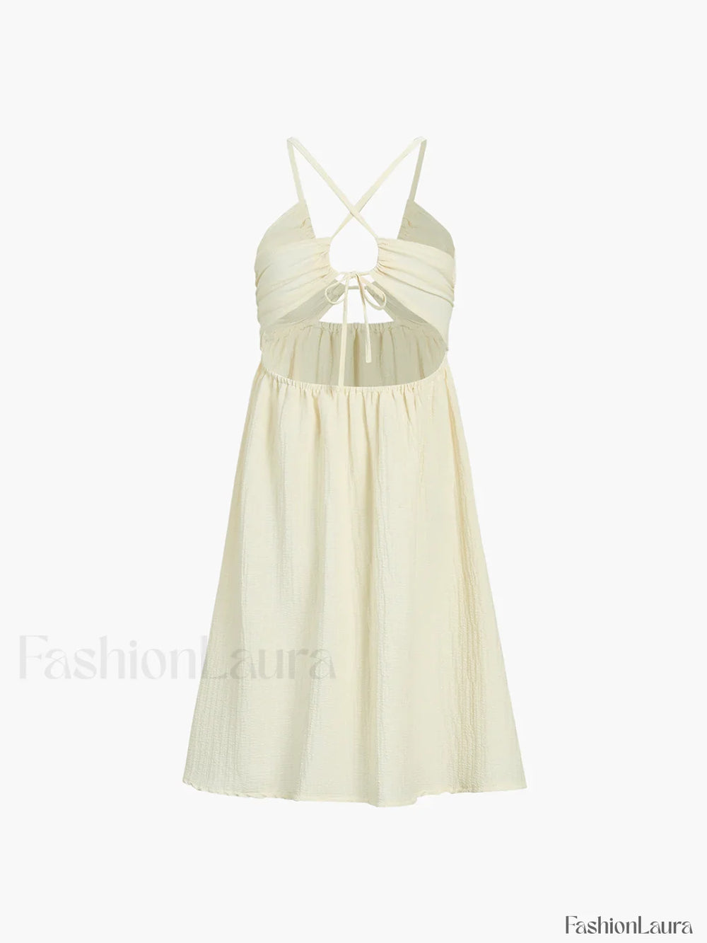 Backless Criss Cross Split Midi Dress Dresses