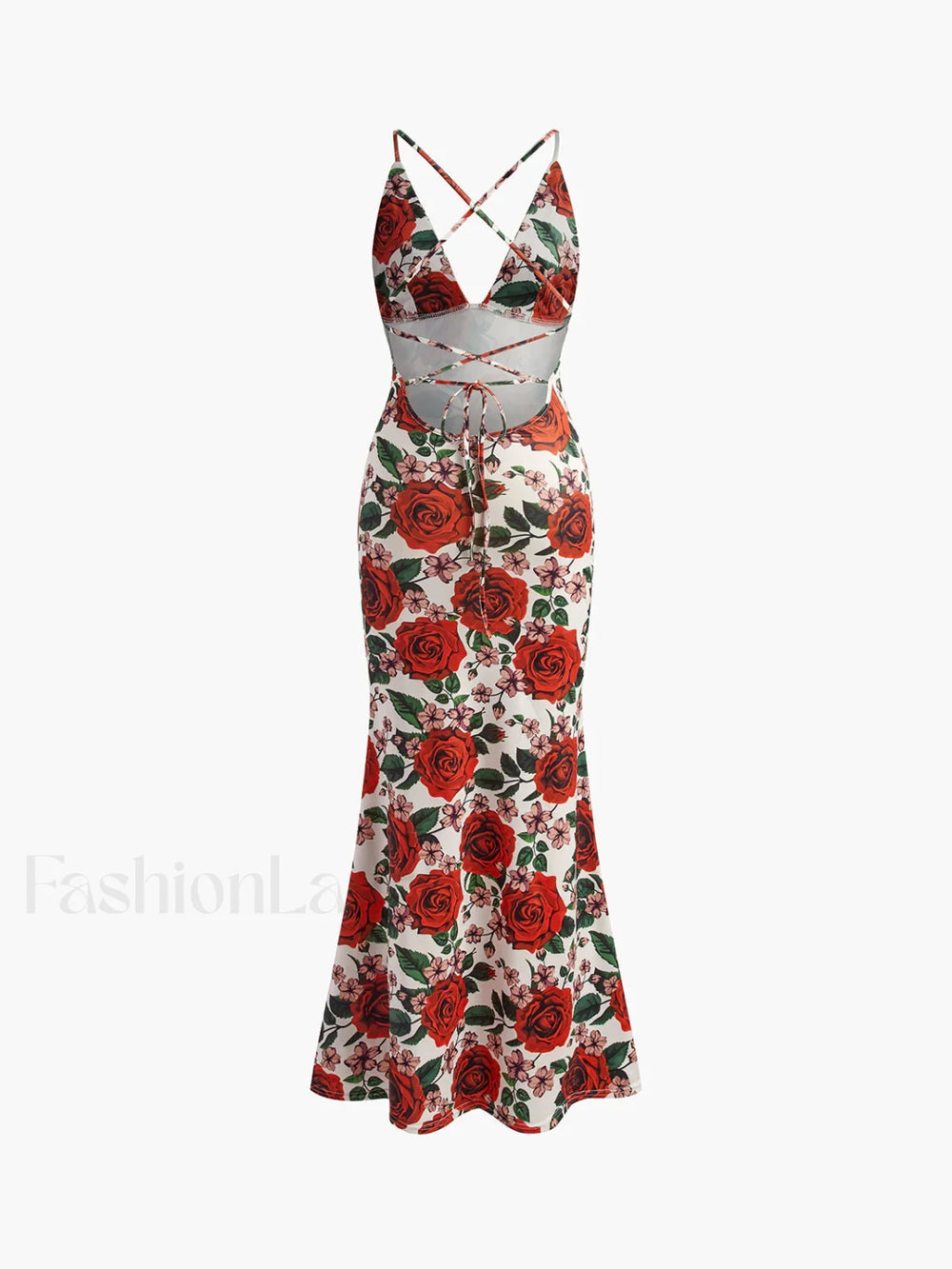 Backless Floral Long Dress Dresses