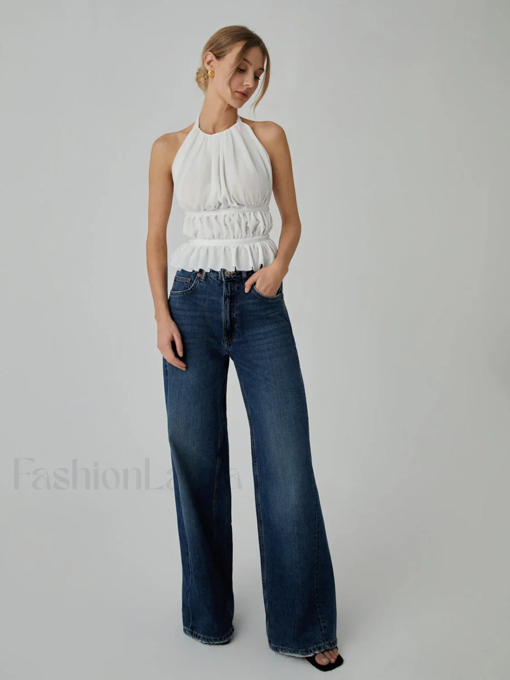 Backless Halter Graceful Tank Top Tank Tops & Camis