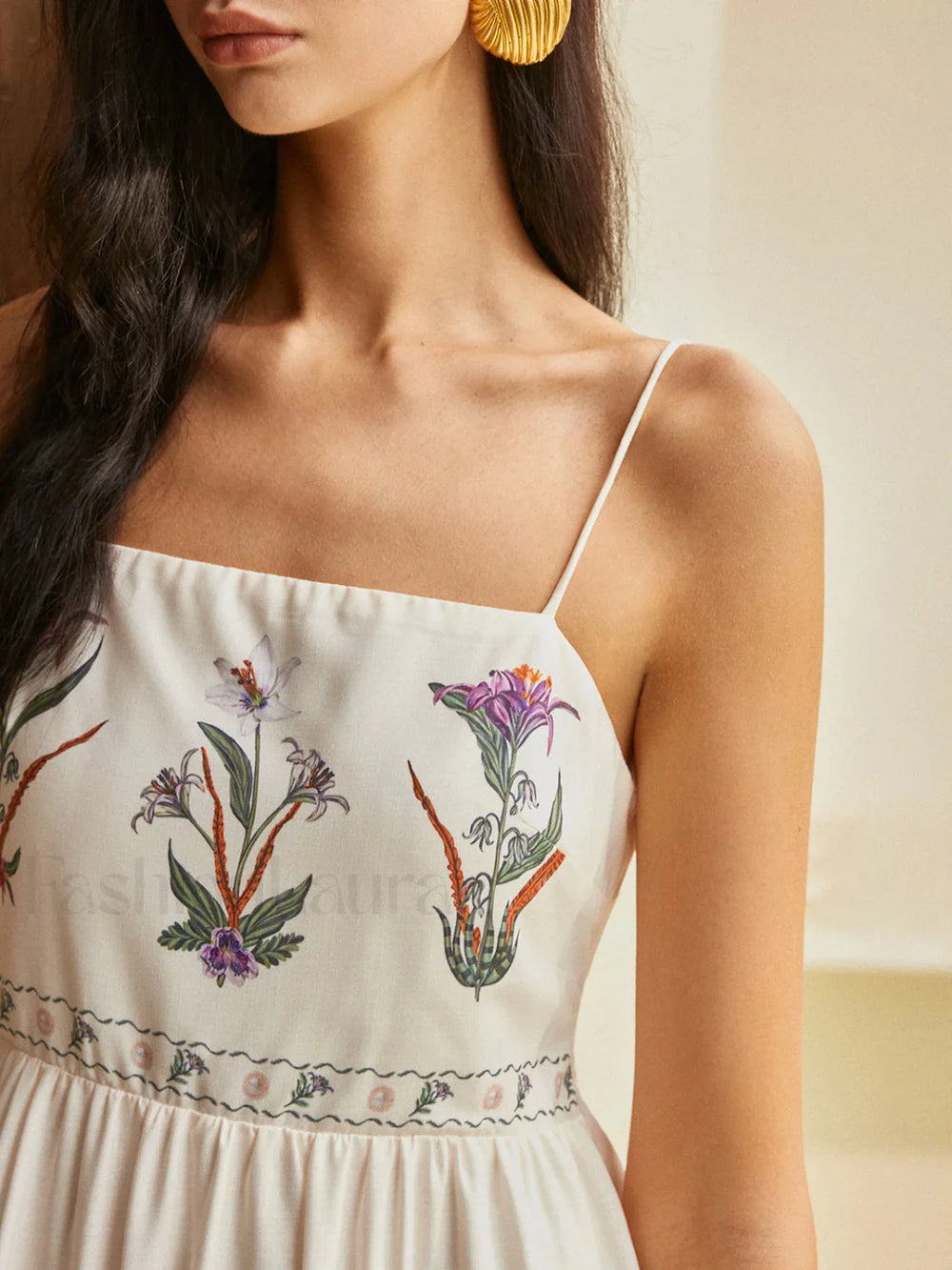 Backless Pleated Floral Dress Dresses