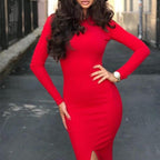 JuliaFashion-Backless Sexy Split Slim Bodycon Dress