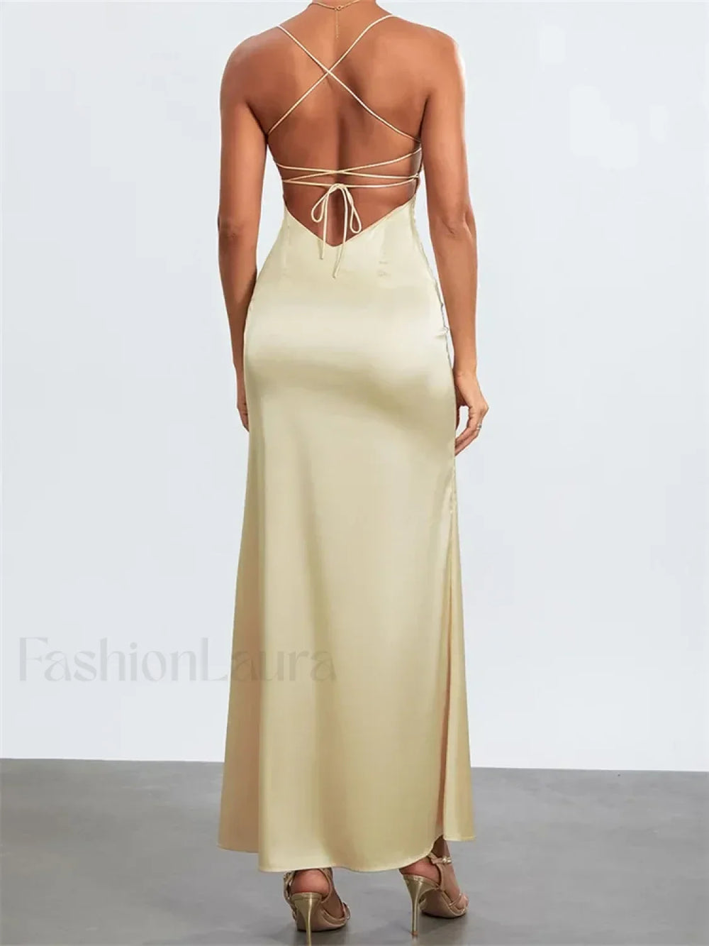 Backless Spaghetti Slim Maxi Dress