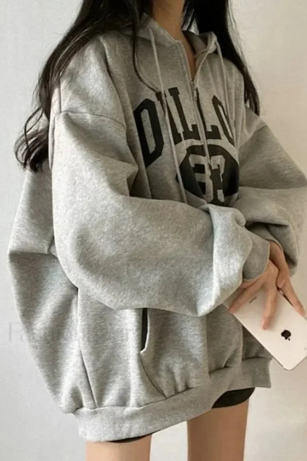Baggy Korean Full Zip Up Hoodie
