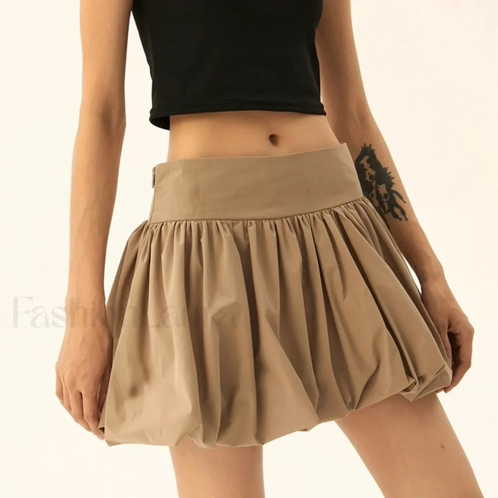 Balloon High Waist A Line Skirt COFFEE / S