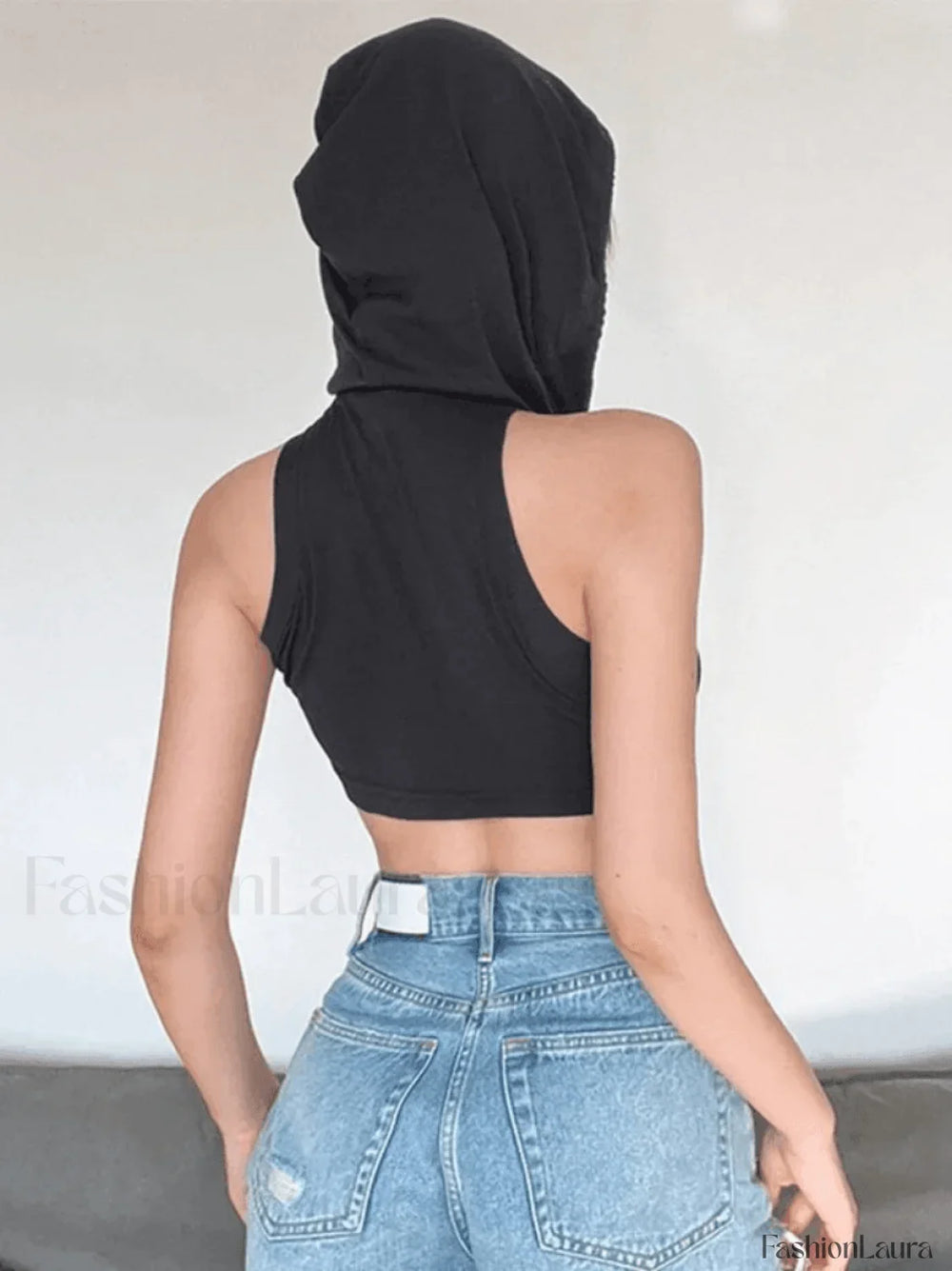 Bandana Design Hooded Cropped Tank Top Tops&Tees