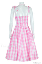 Barbie Movie Margot Charming Pink Plaid Check Dress
