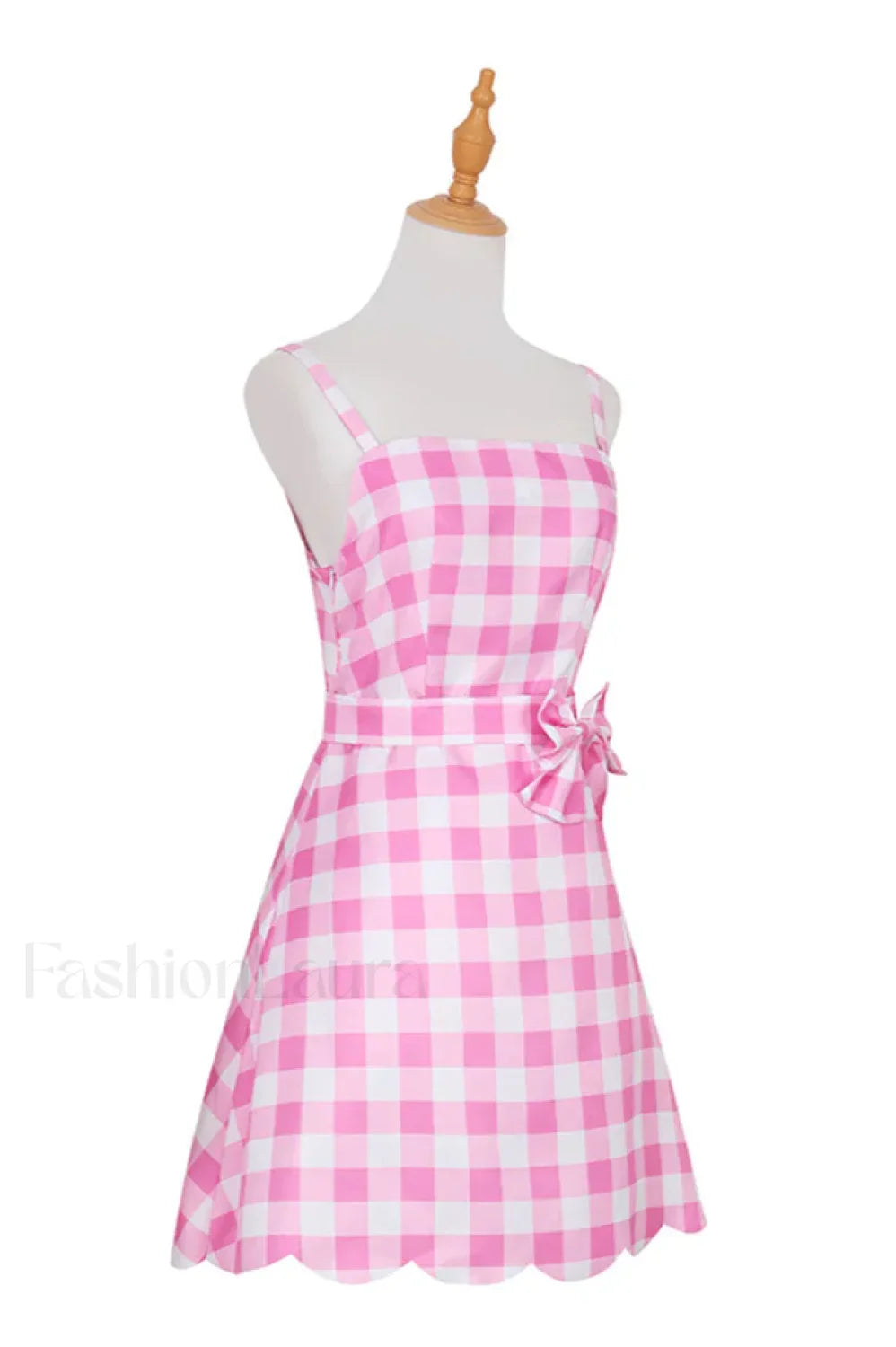 Barbie Movie Margot Charming Pink Plaid Check Dress