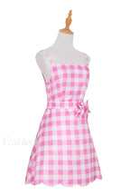 Barbie Movie Margot Charming Pink Plaid Check Dress