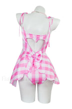 Barbie Movie Margot Charming Pink Plaid Check Dress