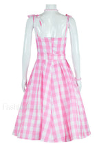 Barbie Movie Margot Charming Pink Plaid Check Dress