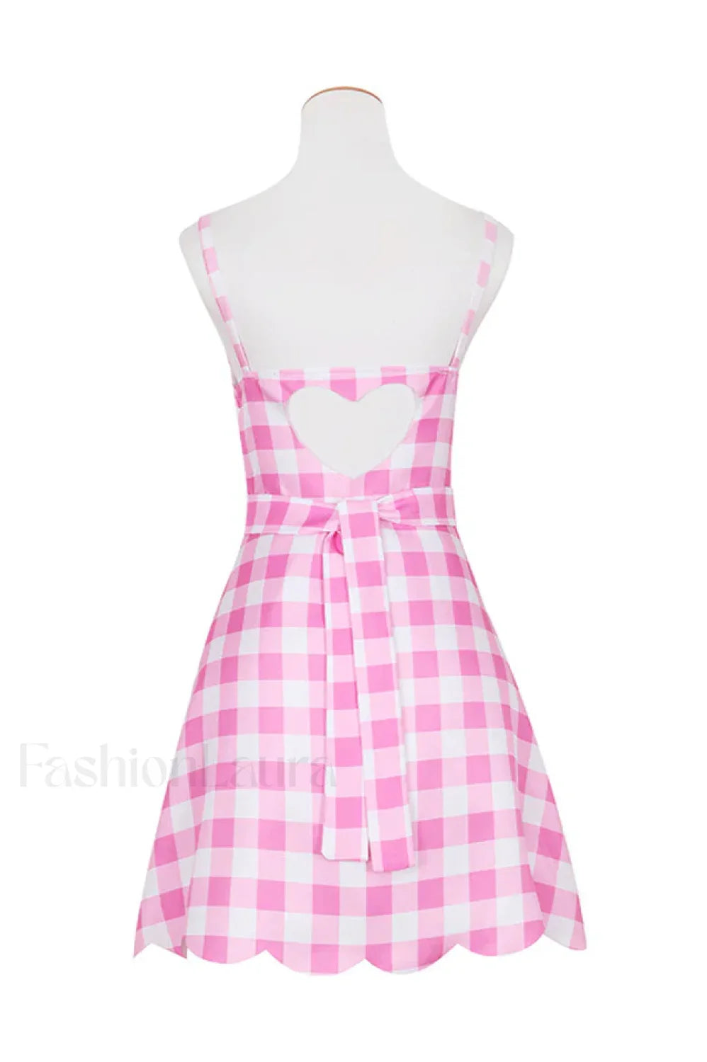Barbie Movie Margot Charming Pink Plaid Check Dress