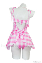 Barbie Movie Margot Charming Pink Plaid Check Dress