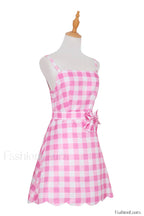 Barbie Movie Margot Charming Pink Plaid Check Dress