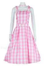Barbie Movie Margot Charming Pink Plaid Check Dress S / Style 1