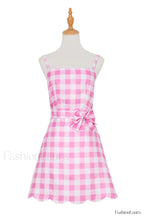 Barbie Movie Margot Charming Pink Plaid Check Dress S / Style 4