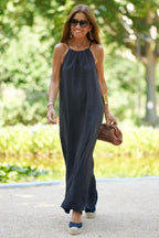 Basic Casual Stylish Outdoor Halter Dress S / Black