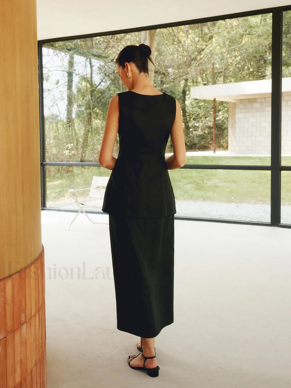 Basic Linen Graceful Blends Solid Vest Vests