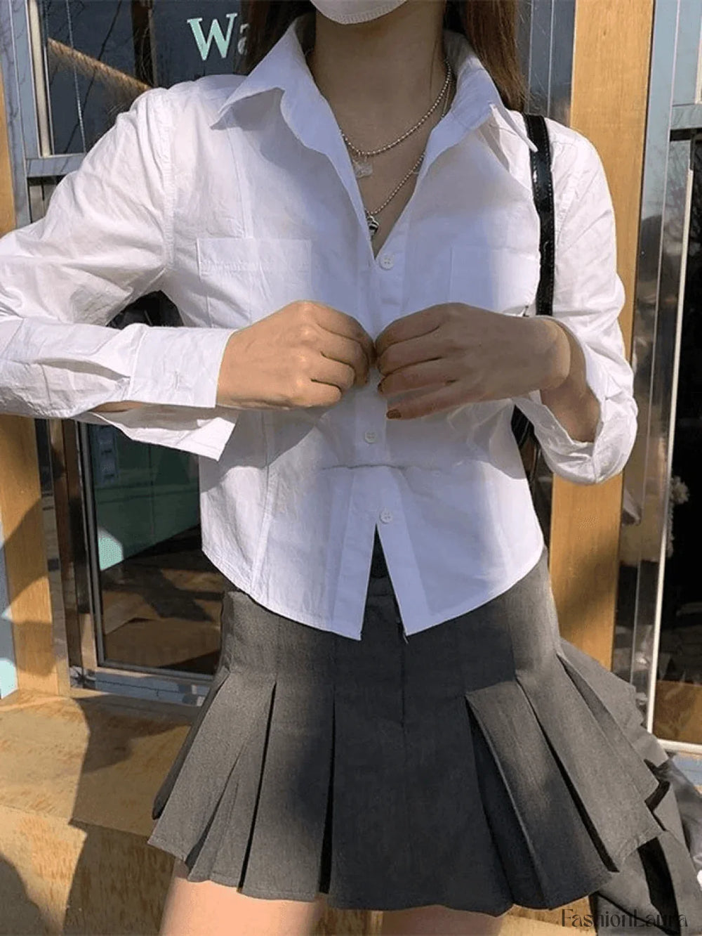 Basic Long Sleeve Button Blouse Shirts